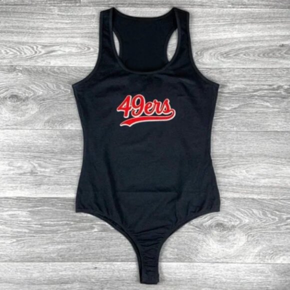NO CUTS!!! Black San Francisco 49ers Bodysuit, 49ers, Women's San Francisco 49er - Picture 1 of 2